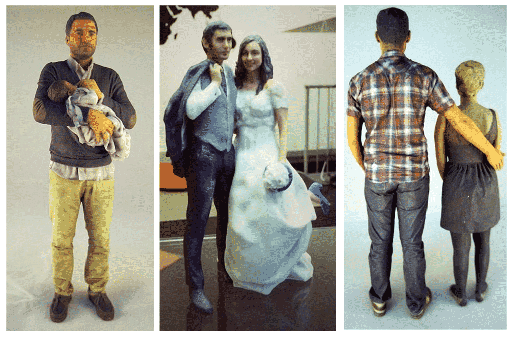 figuras 3D de los novios de boda