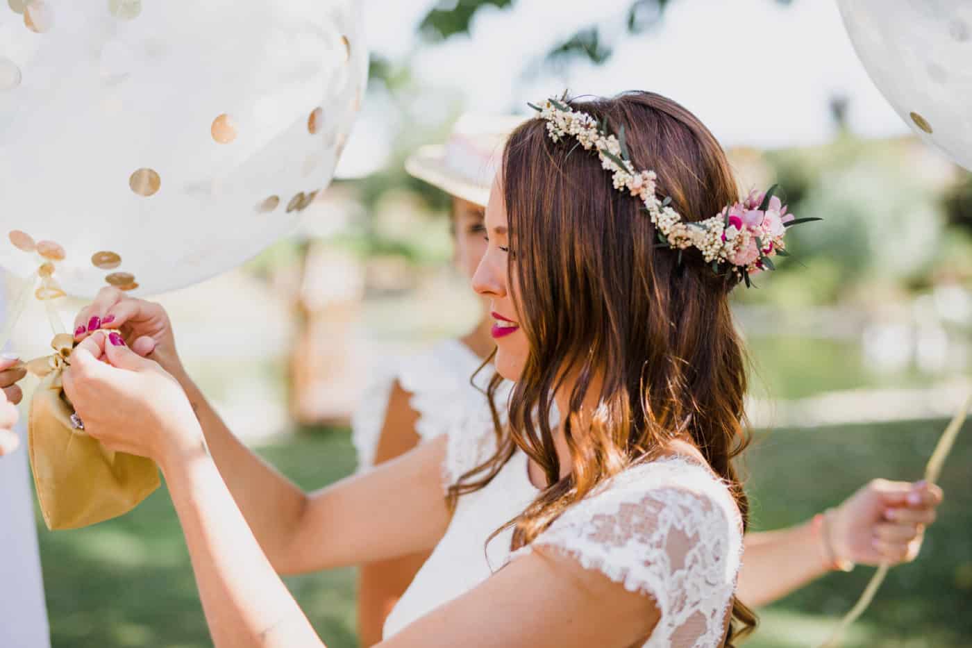 boda en Quinta do Prazo novia con globo