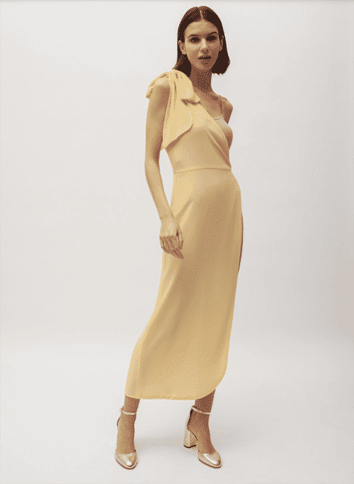 vestido amarillo invitada 2020