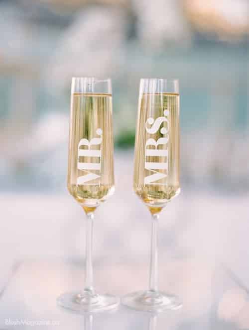 Dos copas para parejas prometidas - copas de brindis de pareja personalizadas - regalos de boda originales